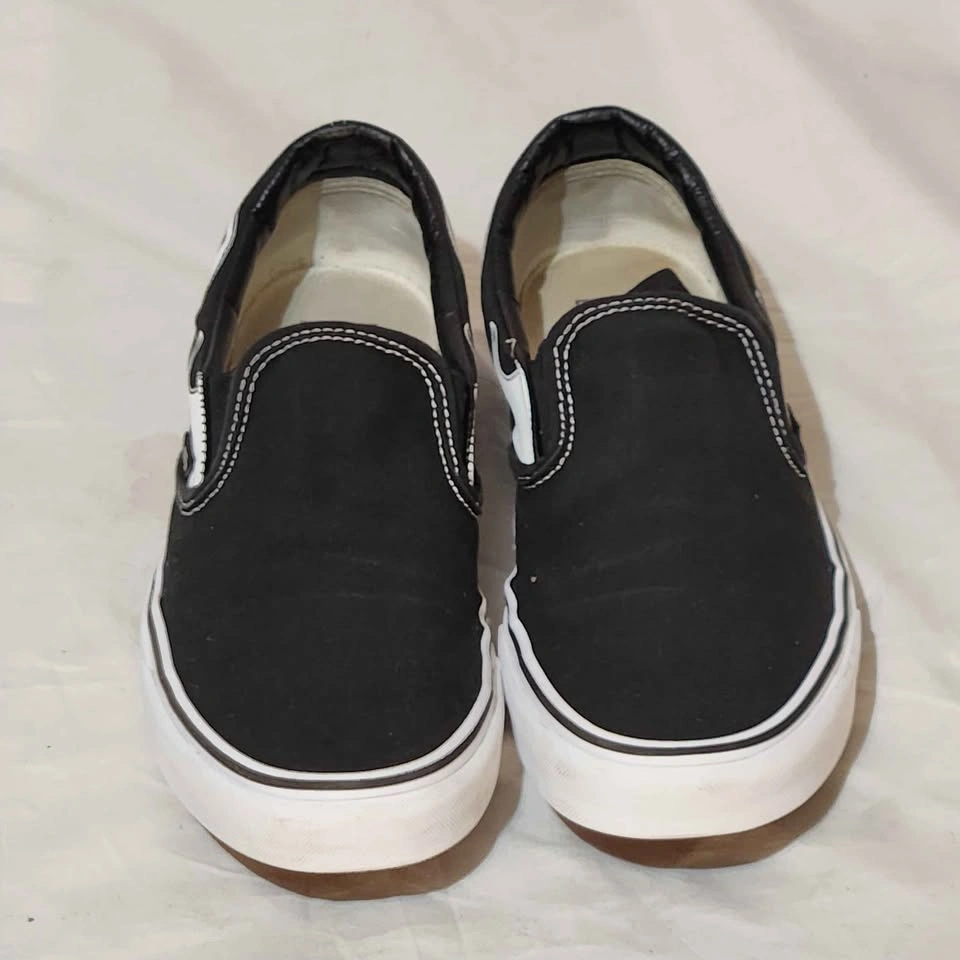 Vans Classic Slip-On Black & White Flame Shoes - Men’s Size 10.5 - photo 3