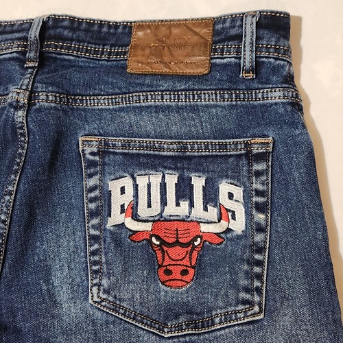Vtg Tommy Hilfiger Chicago Bulls Jeans 36x30 Baggy Embroidered