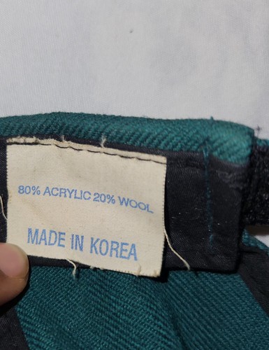 Vtg 80s NY Yankees Brim Script Hat Made in Korea Green Gold - photo 3