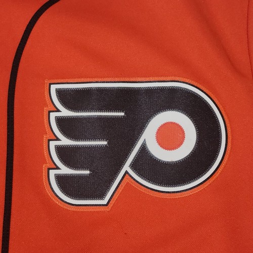 Philadelphia Flyers Majestic Made in USA Button Jersey Men's L - photo 4