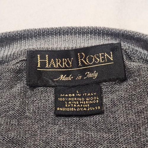Harry Rosen Men's 100% Wool knit Made in Italy Large V-Neck Swea - photo 3
