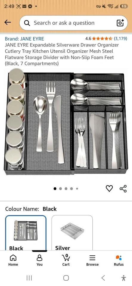 JANE EYRE Expandable Silverware Drawer Organizer and Madesmart K - photo 2