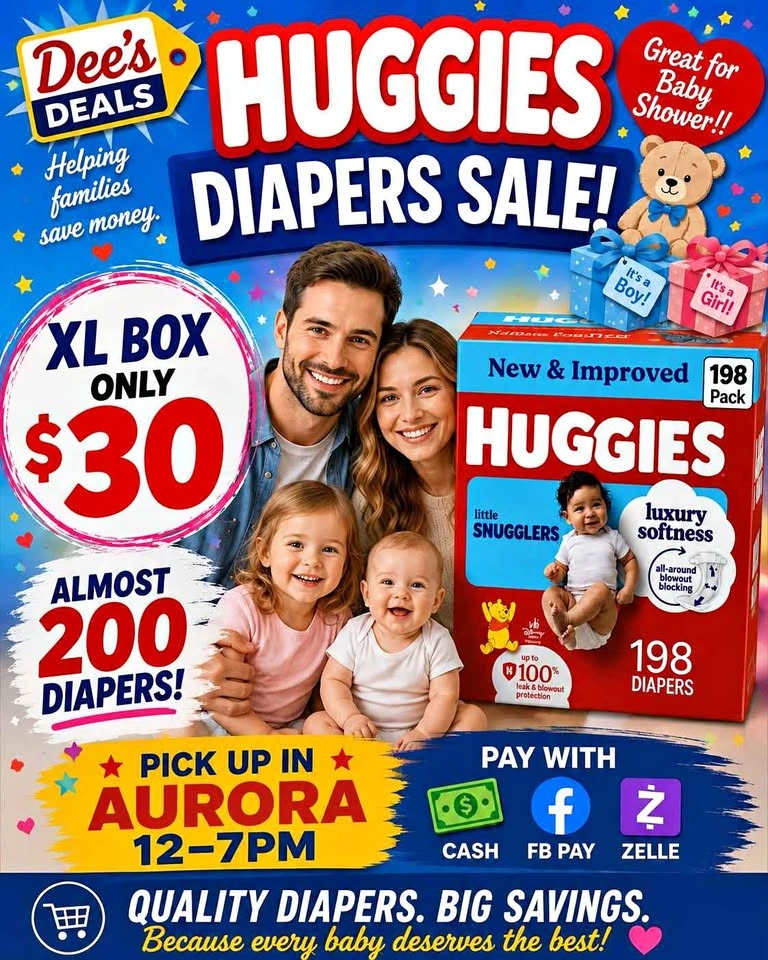 Huggies Size 1 diapers 198 count ONLY $30!