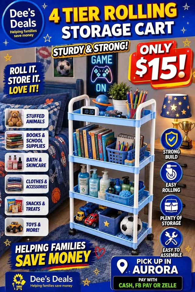 4 level rolling storage cart BRAND new in box ONLY $15
