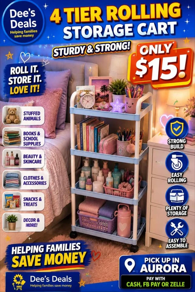 4 level rolling storage cart BRAND new in box ONLY $15 - photo 2