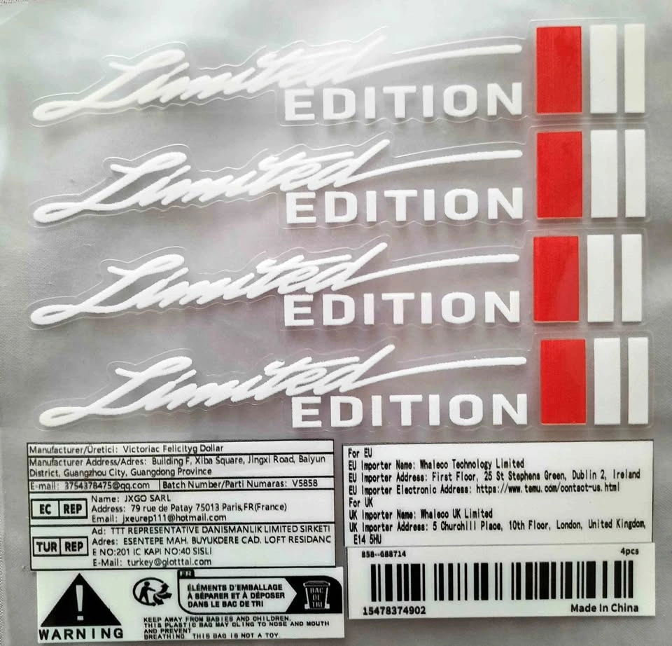 4pcs Set of Car Decorative Stickers