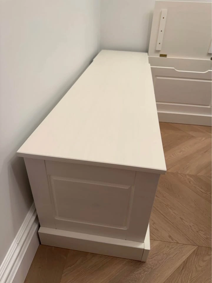 Linon Harris White Solid Pine Backless Nook with Storage - photo 3