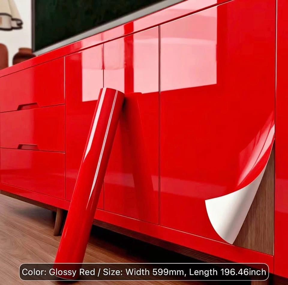 Glossy Red Peel & Stick