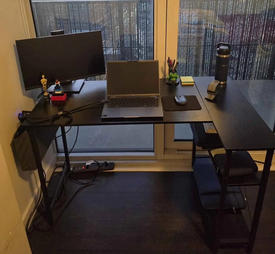 Black L-Shaped Gaming & Home Office Desk (Moving Sale) - photo 4