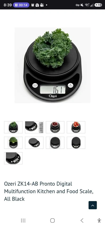 Ozeri Digital Kitchen Scale and Pyrex 2-Cup Measuring Cup - photo 3