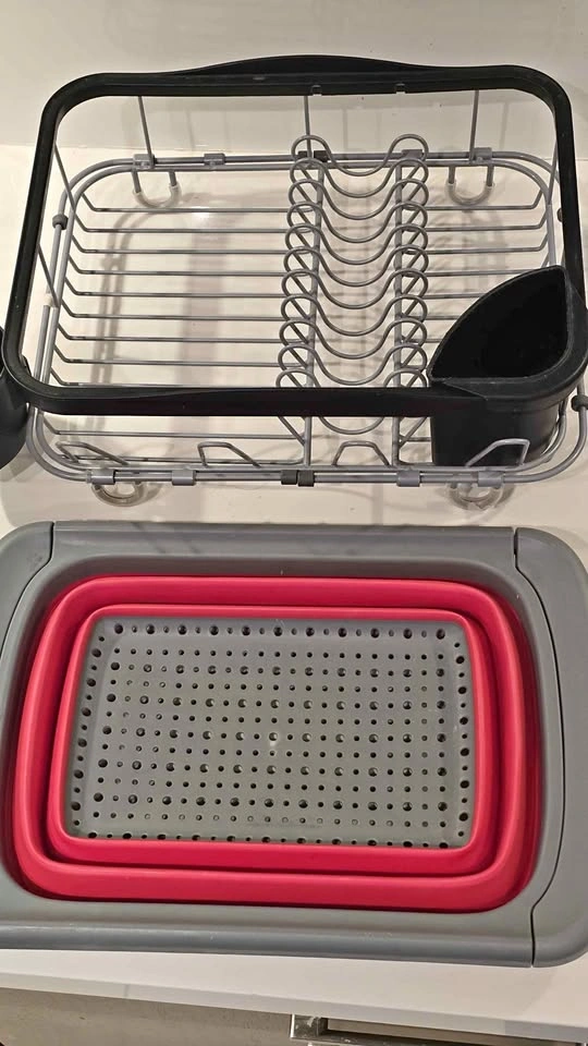 Dish Drying Rack and Collapsible Colander Set