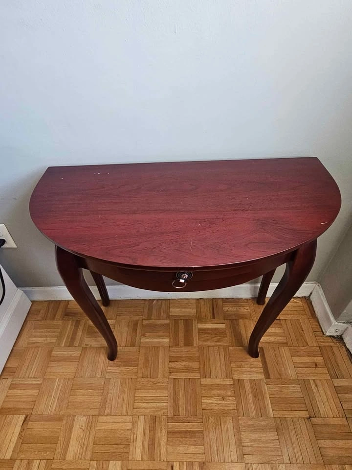 Elegant Mahogany-Style Console Table with Drawer - photo 2
