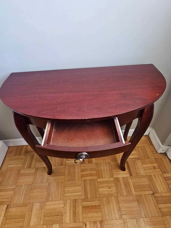 Elegant Mahogany-Style Console Table with Drawer - photo 3