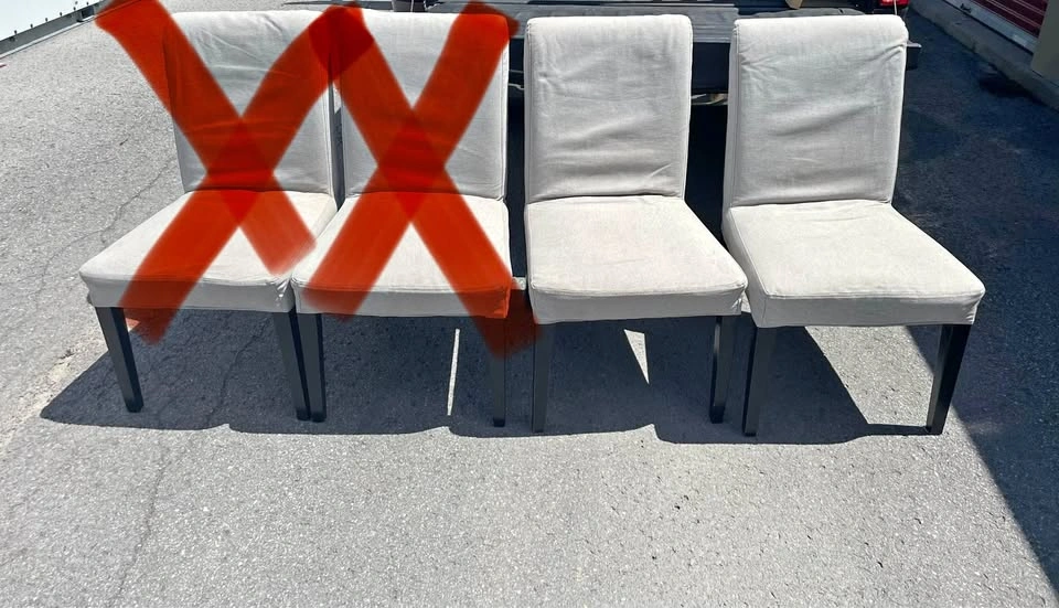 2 IKEA HENRIKSDAL Dining Chairs with Slipcovers (Can deliver)