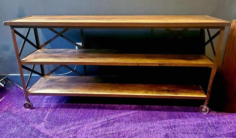 Rustic Wood and Iron Bookshelf/ TV Stand/ Console
