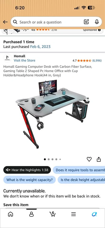 Gaming Computer Desk with Carbon Fiber Surface - photo 3