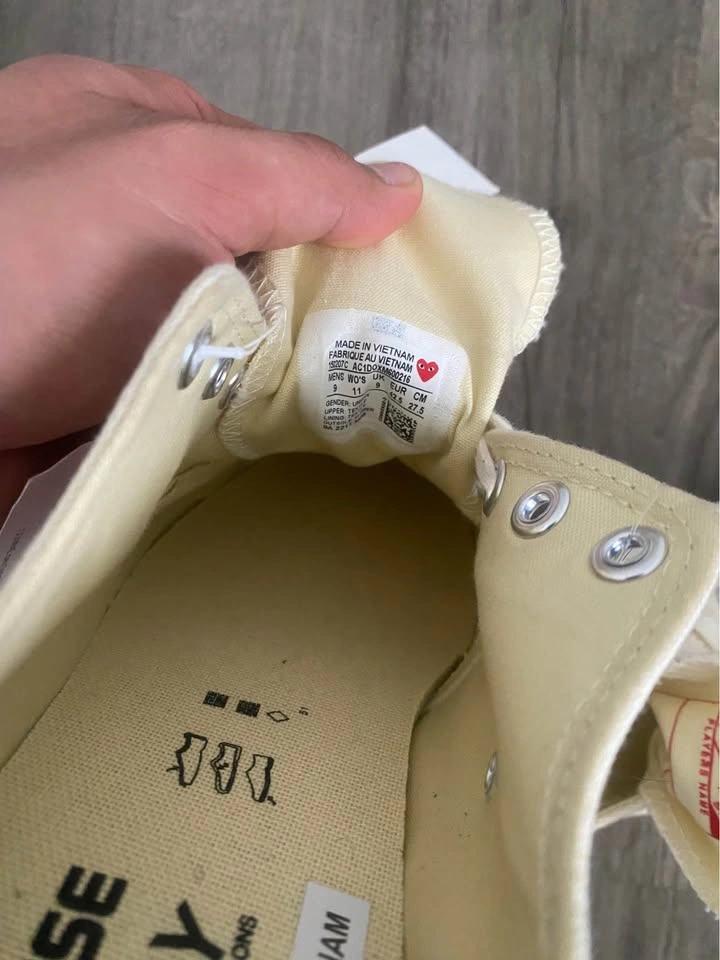 Comme des Garçons PLAY Converse Chuck 70 Cream Size 10-12 - photo 4
