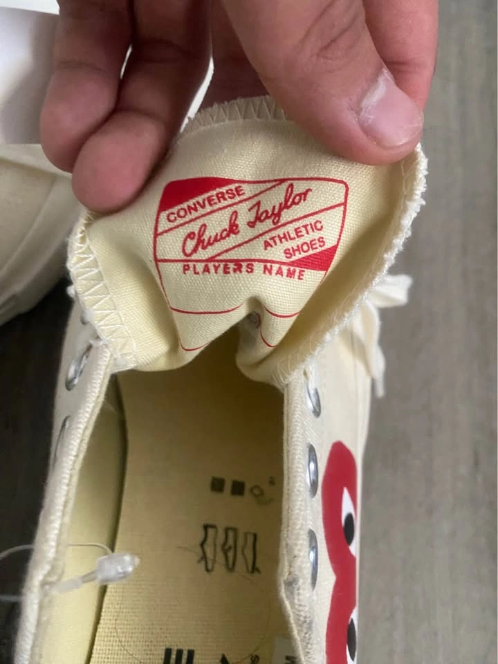 Comme des Garçons PLAY Converse Chuck 70 Cream Size 10-12 - photo 5