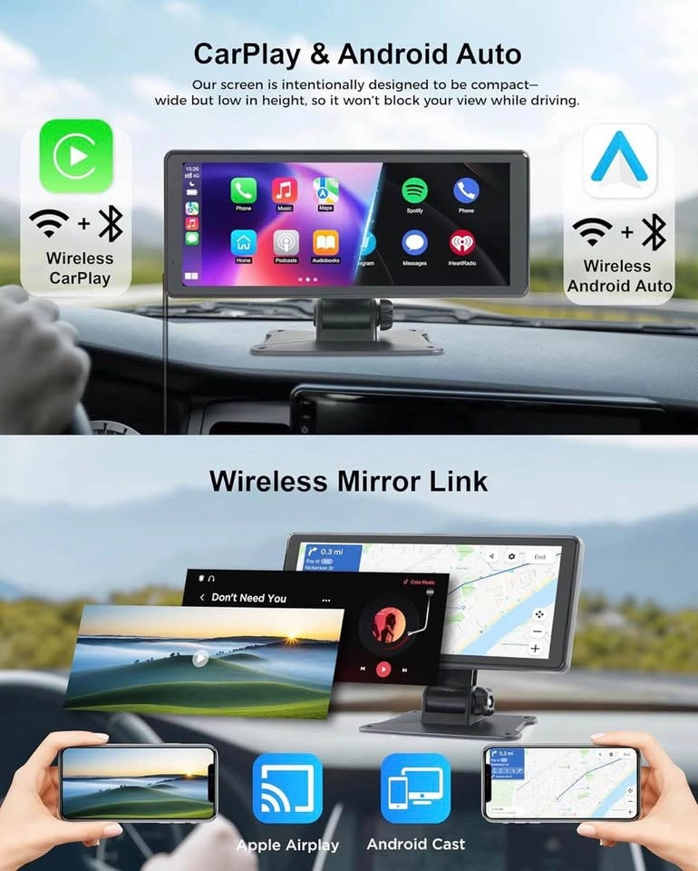Wireless Car Stereo with CarPlay, 8.1in 2K Touch Screen, 4K Dash - photo 2