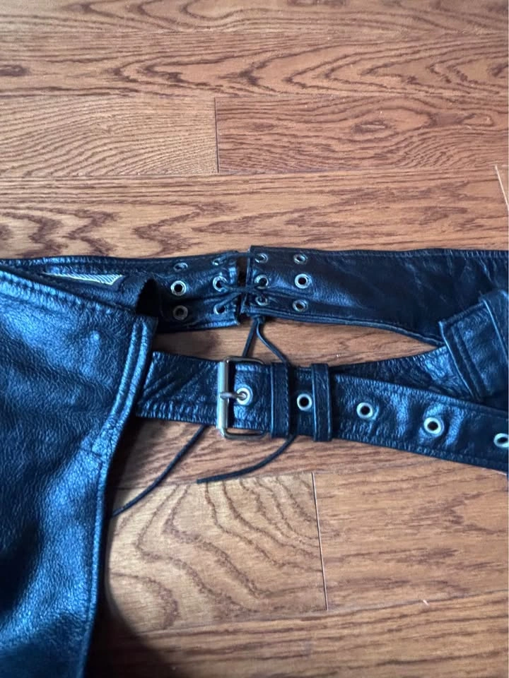 UNIK Leathers Black Leather Motorcycle Chaps Men’s 3XL - photo 4