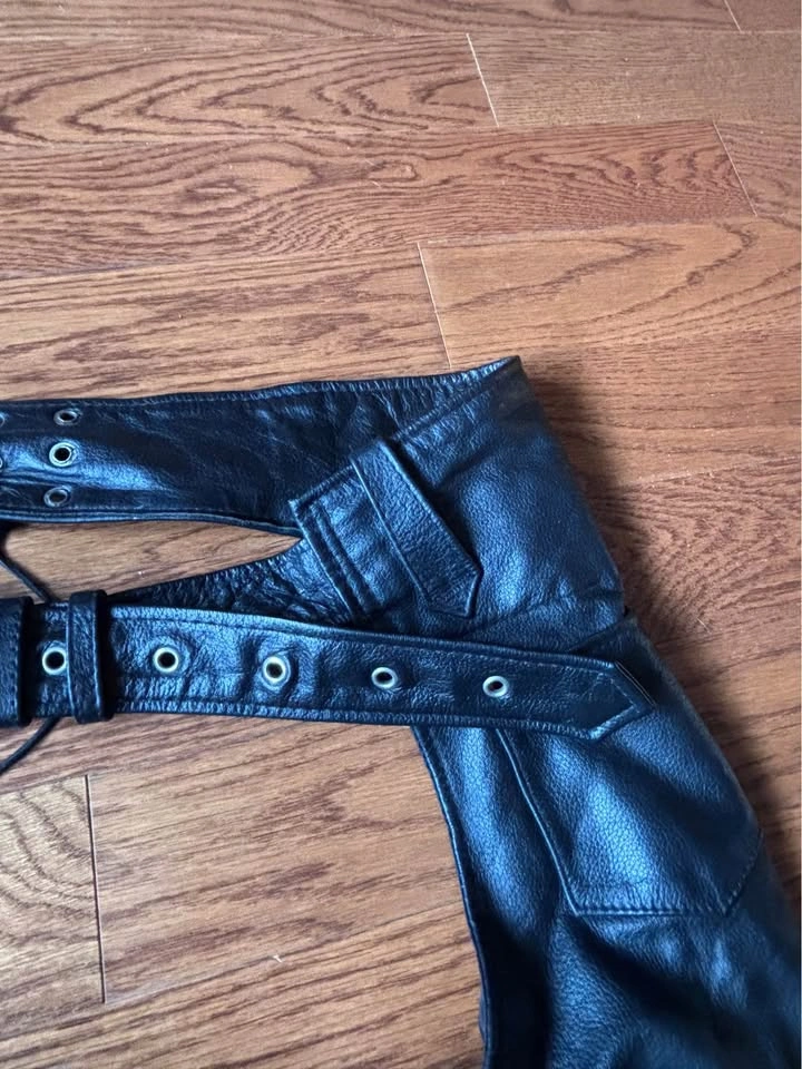 UNIK Leathers Black Leather Motorcycle Chaps Men’s 3XL - photo 5