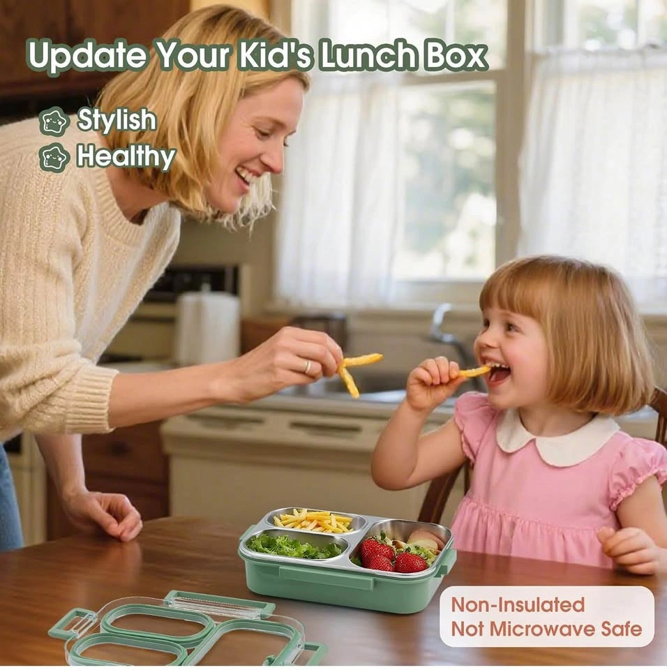 (New)Stainless Steel Bento Lunch Box (Green) - photo 2