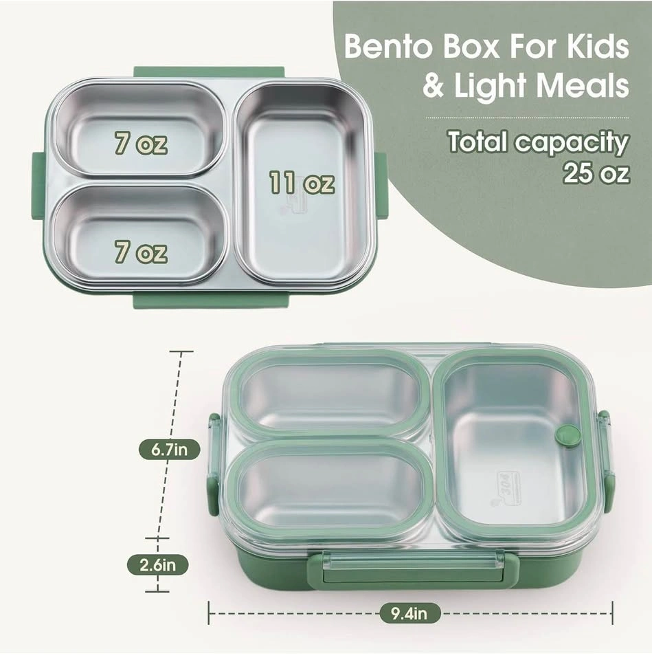 (New)Stainless Steel Bento Lunch Box (Green) - photo 3