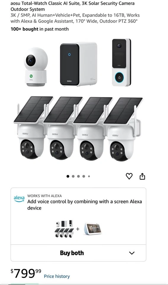 AOSU G11 AI Home Security Suite-3K Solar Security Camera