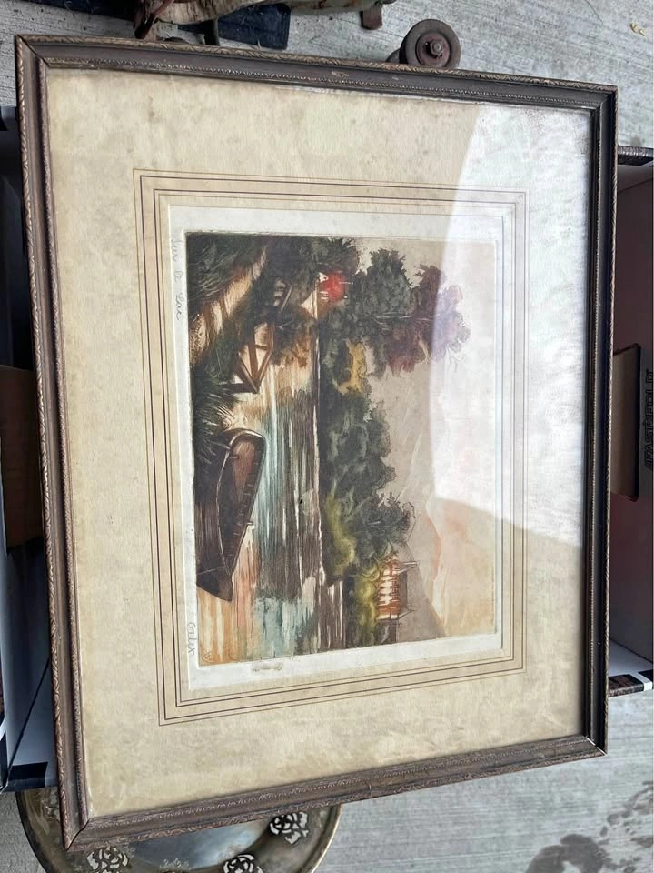 Vintage/Antique French etching from Paris