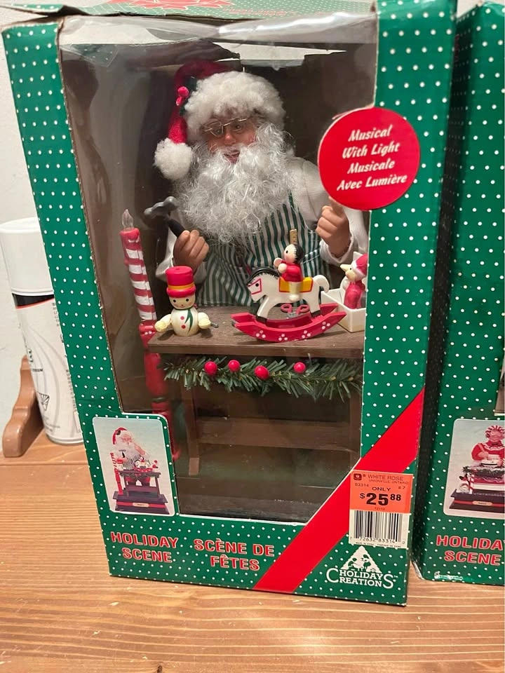 Christmas Santa and Mrs. Claus Holiday Scene