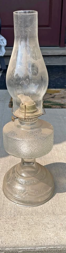 Two vintage oil lamps glass - just used for display
