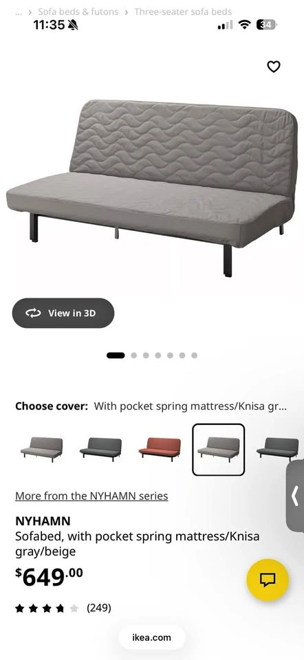 IKEA NYHAMN Convertible Futon / Sofa Bed