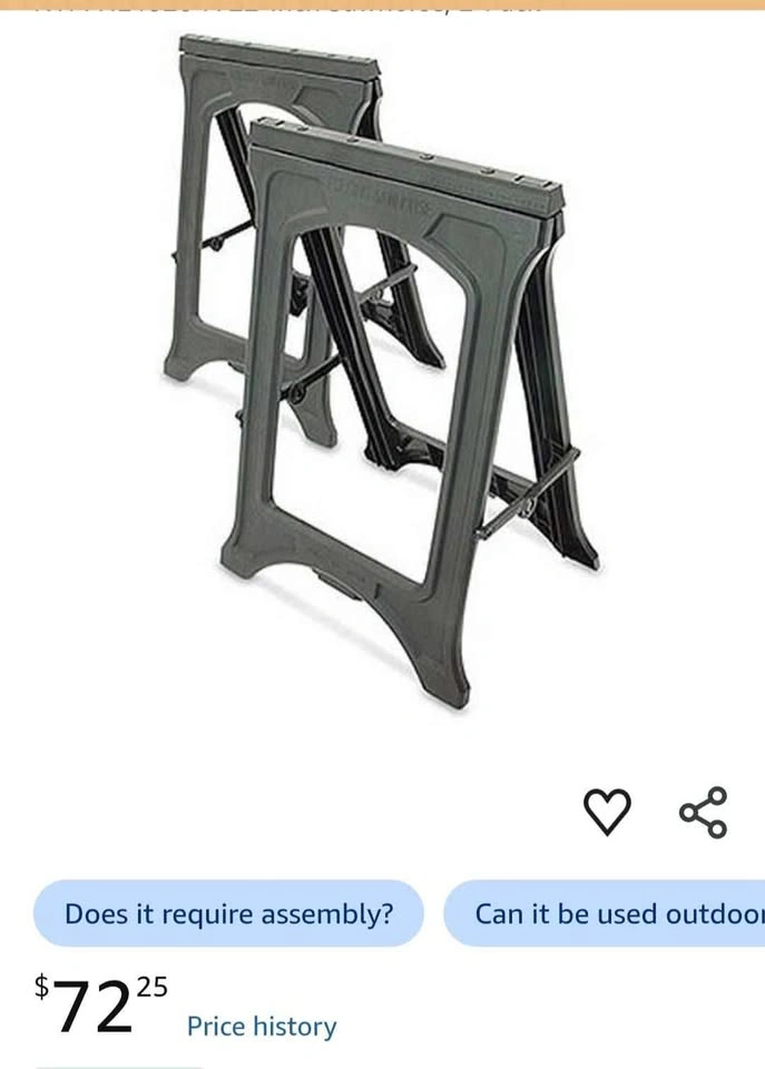 Saw horse Enterprise NTM HL4020-A 22-Inch Sawhorse, 2-Pack - photo 2