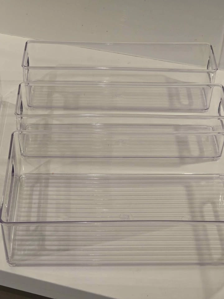 Set of 4 Clear Plastic Pantry and Fridge Organizer Bins - photo 4