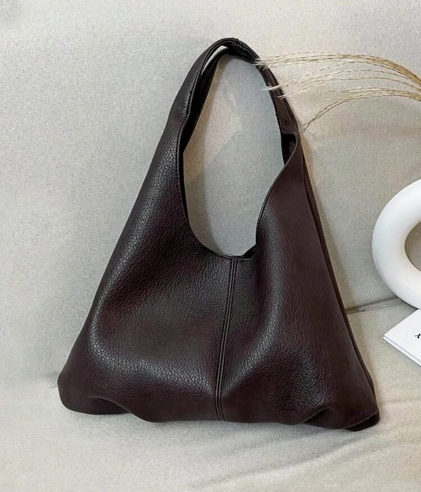 Leather brown tote bag