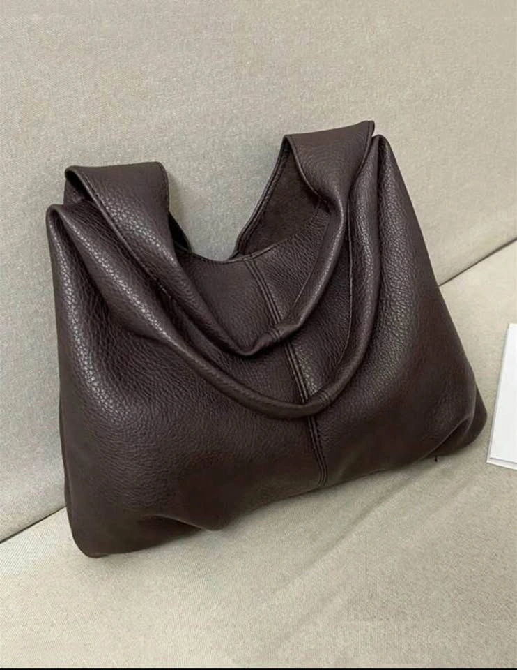 Leather brown tote bag - photo 2