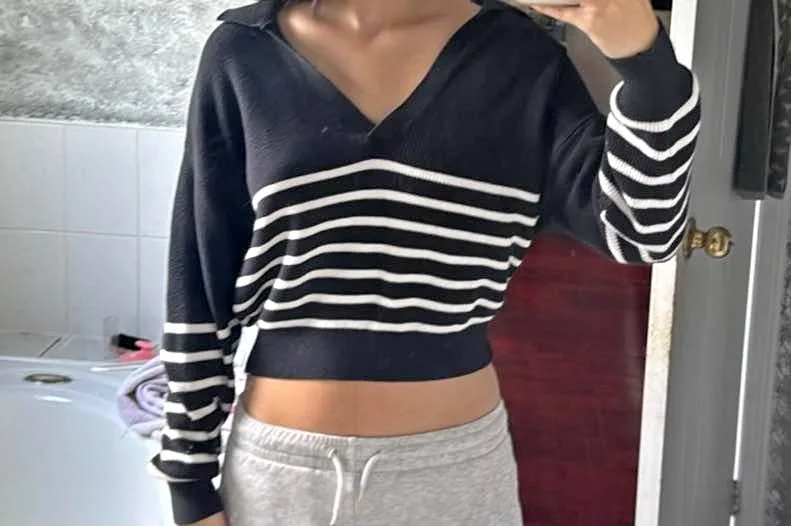 Ardene stripe black and white sweater