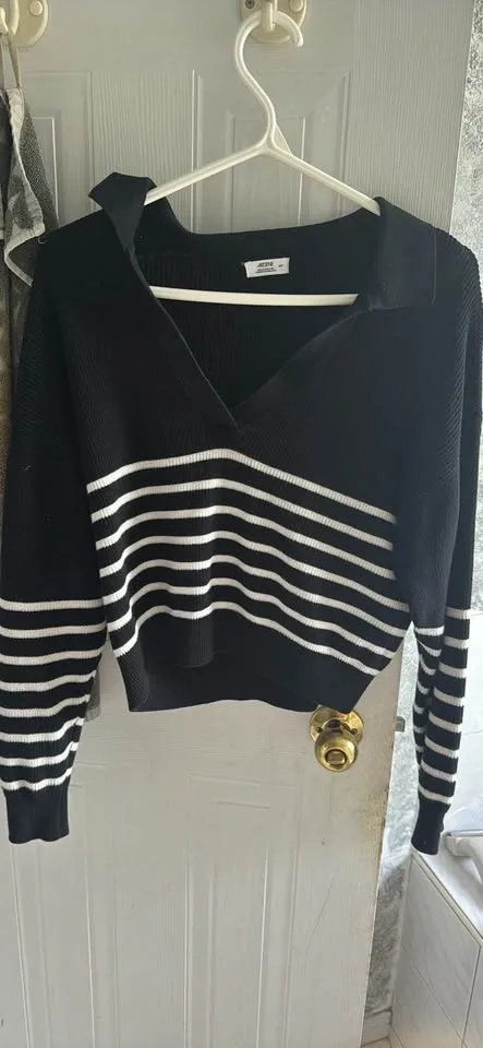 Ardene stripe black and white sweater - photo 2