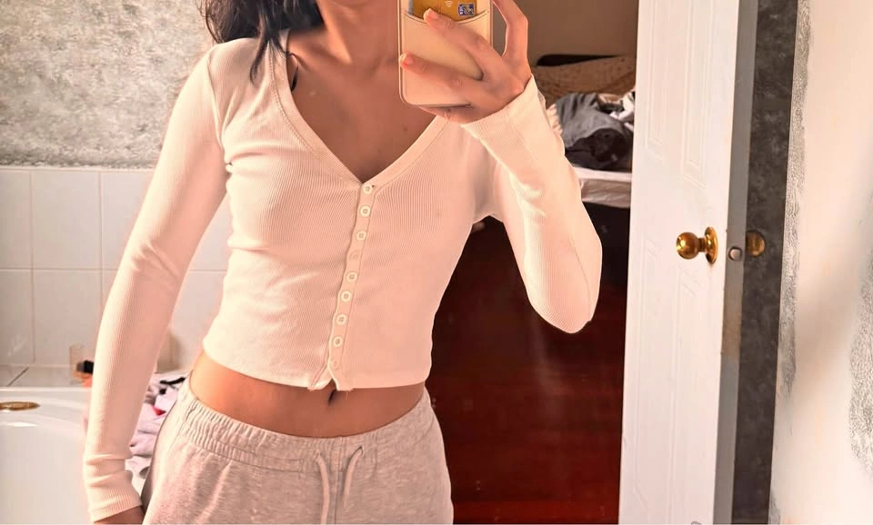 White button up long sleeve