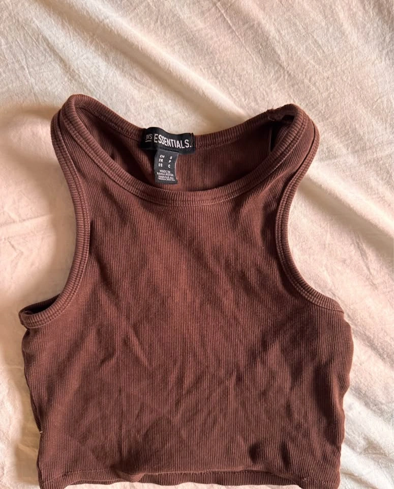 Brown cropped tank top - photo 2