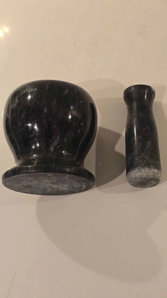 Black Marble Mortar and Pestle Set - photo 2