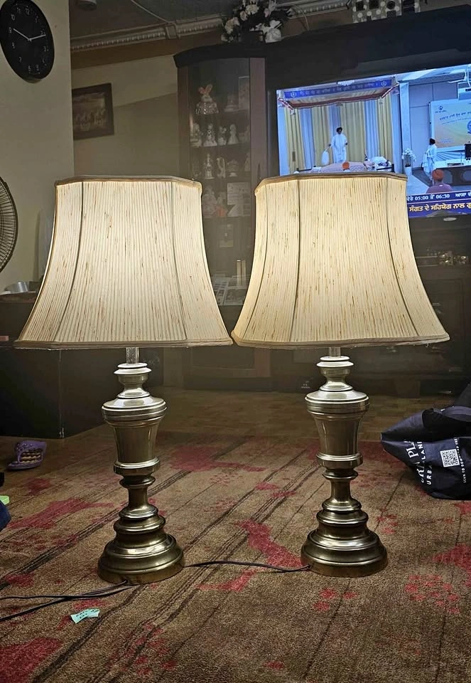 Two Vintage Solid Brass Lamps
