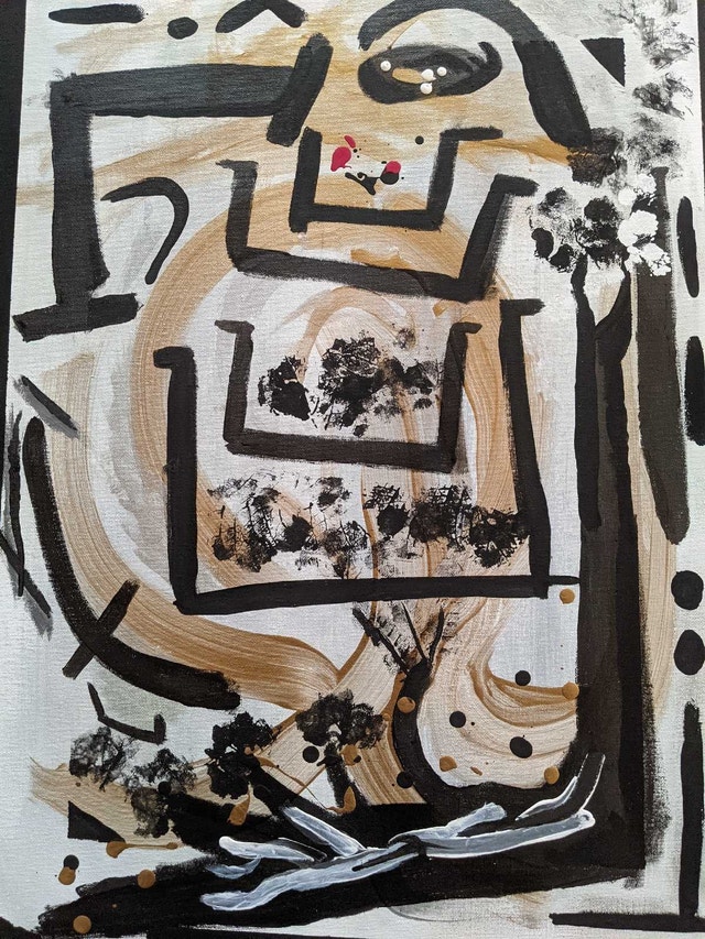 Abstract Acrylic Painting on Canvas
