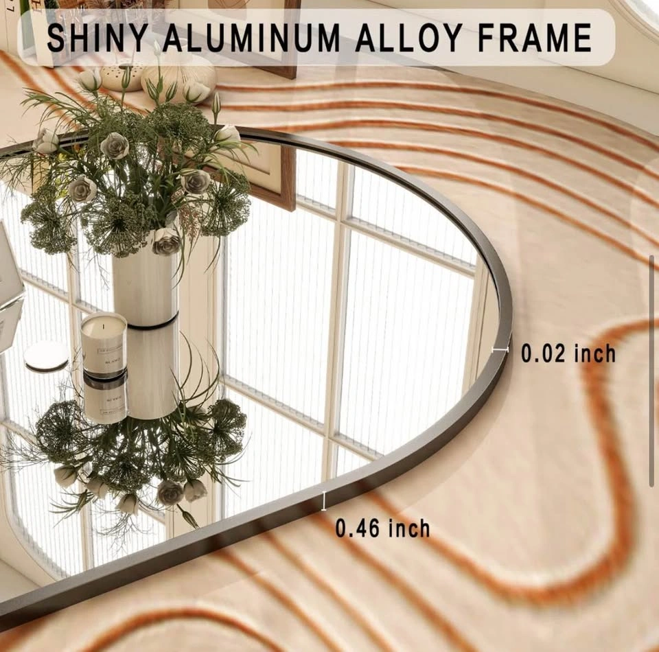 71” x 26” Arched Full Length Floor Mirror – Black Metal Frame - photo 2