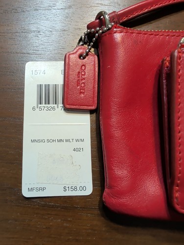Coach Red Leather Wristlet and Mini Wallet Set - photo 2