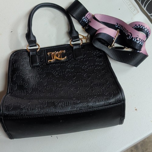 Juicy Couture Small Black Embossed Logo Satchel