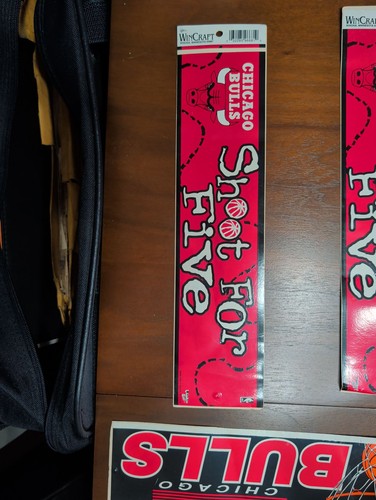 Vintage Chicago Bulls Shoot For Five Bumper Sticker WinCraft NBA
