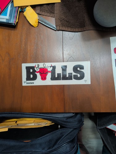 Vintage Chicago Bulls Venture Bumper Sticker with Autograph