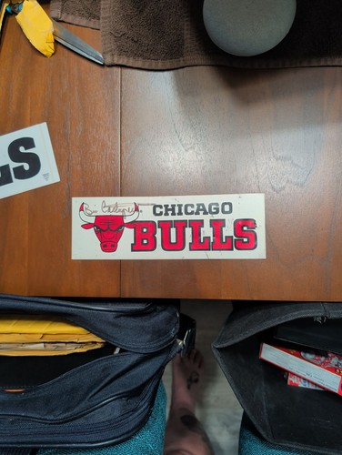 Vintage Chicago Bulls Bill Cartwright Signed Bumper Sticker