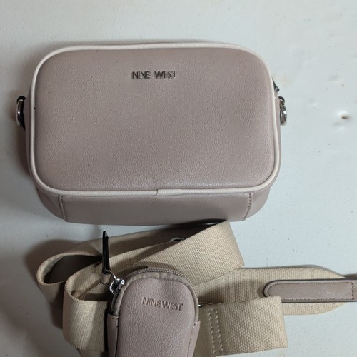 Nine West Small Beige Pebbled Logo Crossbody Bag - photo 3